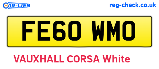 FE60WMO are the vehicle registration plates.