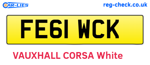 FE61WCK are the vehicle registration plates.
