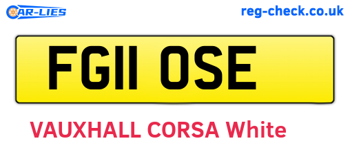 FG11OSE are the vehicle registration plates.
