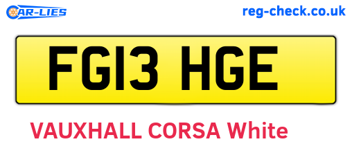 FG13HGE are the vehicle registration plates.