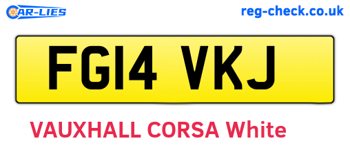 FG14VKJ are the vehicle registration plates.