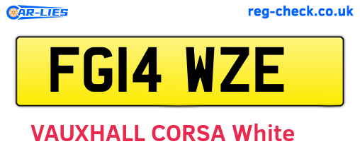 FG14WZE are the vehicle registration plates.