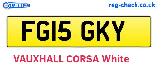 FG15GKY are the vehicle registration plates.