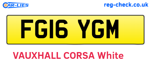 FG16YGM are the vehicle registration plates.