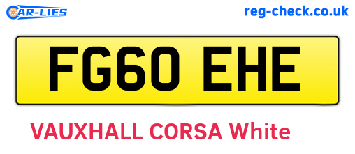 FG60EHE are the vehicle registration plates.