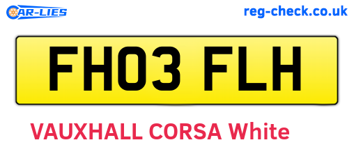 FH03FLH are the vehicle registration plates.