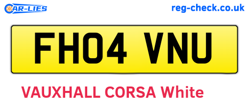 FH04VNU are the vehicle registration plates.