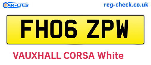 FH06ZPW are the vehicle registration plates.