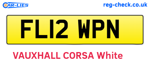 FL12WPN are the vehicle registration plates.