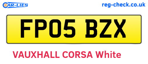 FP05BZX are the vehicle registration plates.
