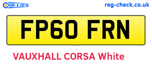 FP60FRN are the vehicle registration plates.