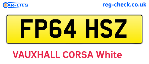 FP64HSZ are the vehicle registration plates.