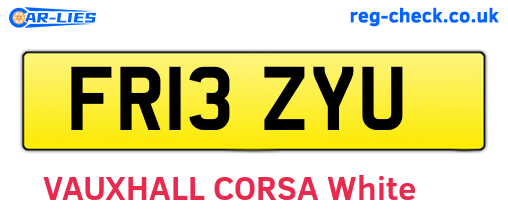 FR13ZYU are the vehicle registration plates.
