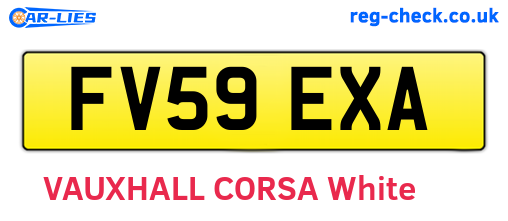 FV59EXA are the vehicle registration plates.