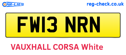 FW13NRN are the vehicle registration plates.