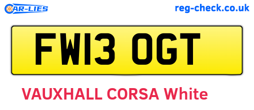 FW13OGT are the vehicle registration plates.