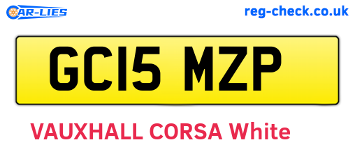 GC15MZP are the vehicle registration plates.