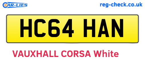 HC64HAN are the vehicle registration plates.