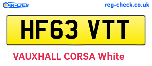 HF63VTT are the vehicle registration plates.