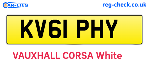 KV61PHY are the vehicle registration plates.