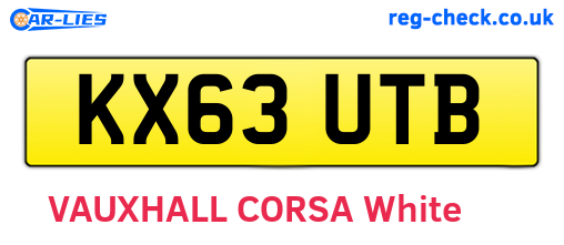 KX63UTB are the vehicle registration plates.