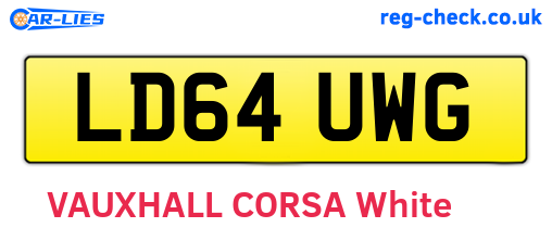LD64UWG are the vehicle registration plates.