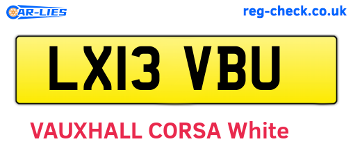 LX13VBU are the vehicle registration plates.