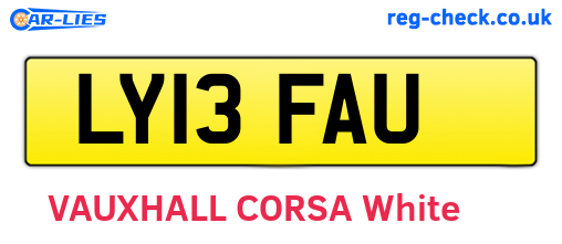 LY13FAU are the vehicle registration plates.