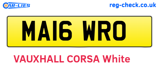 MA16WRO are the vehicle registration plates.