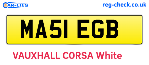 MA51EGB are the vehicle registration plates.