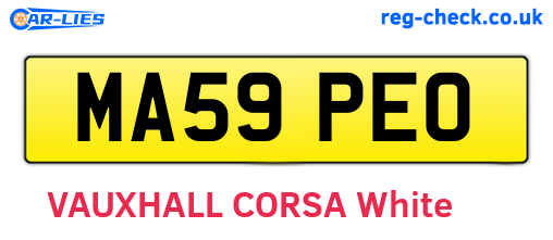 MA59PEO are the vehicle registration plates.