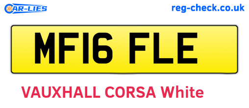 MF16FLE are the vehicle registration plates.