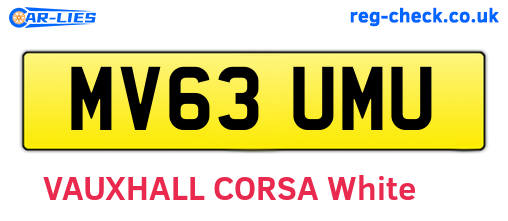 MV63UMU are the vehicle registration plates.