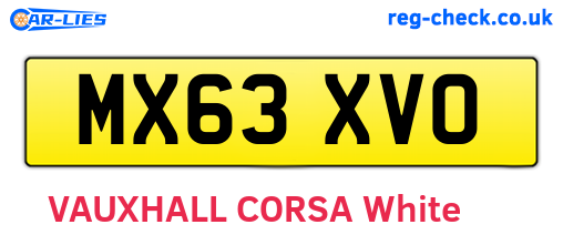 MX63XVO are the vehicle registration plates.