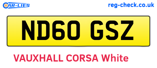 ND60GSZ are the vehicle registration plates.