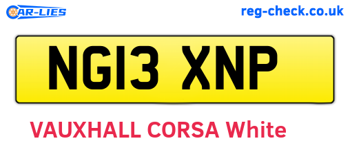 NG13XNP are the vehicle registration plates.