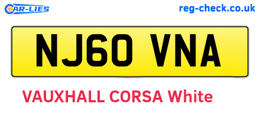 NJ60VNA are the vehicle registration plates.