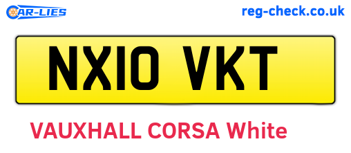 NX10VKT are the vehicle registration plates.