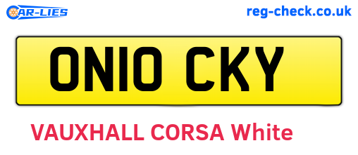 ON10CKY are the vehicle registration plates.