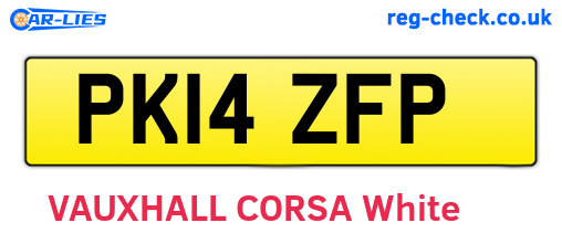 PK14ZFP are the vehicle registration plates.