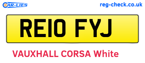 RE10FYJ are the vehicle registration plates.