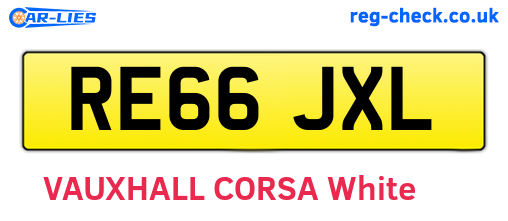 RE66JXL are the vehicle registration plates.