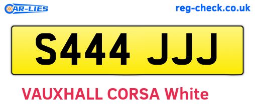 S444JJJ are the vehicle registration plates.