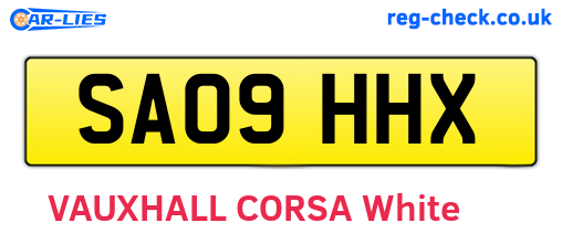 SA09HHX are the vehicle registration plates.