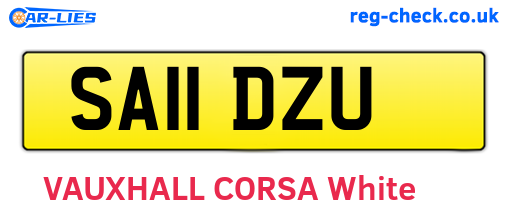 SA11DZU are the vehicle registration plates.