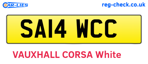 SA14WCC are the vehicle registration plates.