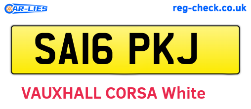 SA16PKJ are the vehicle registration plates.