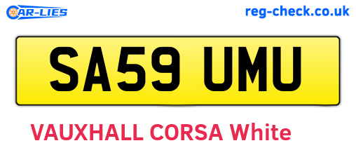 SA59UMU are the vehicle registration plates.