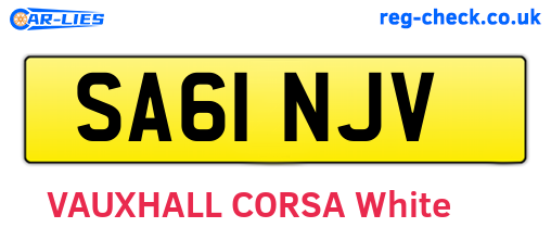 SA61NJV are the vehicle registration plates.
