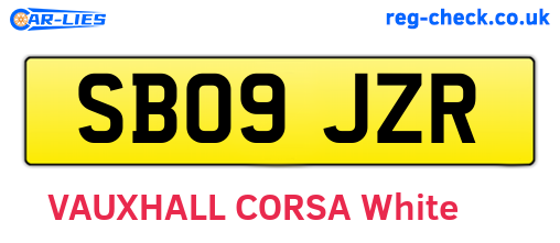 SB09JZR are the vehicle registration plates.